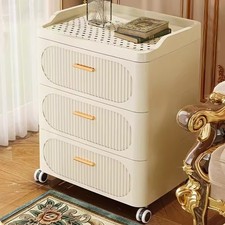 Cassettiera moderno multifunziona per camera da letto in plastica e acrilico 3p