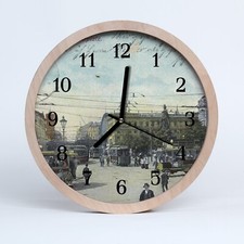 Orologio da Parete in Legno 25cm Soggiorno Postcard Retro City Decorazione