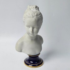 Tharaud Limoges STATUINA Scultura Porcellana BISCUIT Busto Femminile Figurina