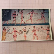 PIAZZA ARMERINA VILLA ROMANA DEL CASALE RAGAZZE IN BIKINI CARTOLINA A COLORI