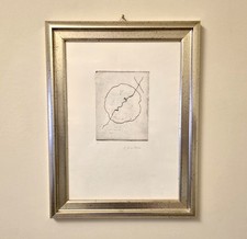 Lucio Fontana Acquaforte “Concetto Spaziale” Firmato P.d.a. 35,2x25,8 Cm