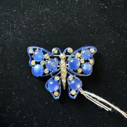 Spilla vintage farfalla blu - a,