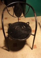 F1298 - SEDIA IMPILABILE ARTIGIANALE METALLO PER ESTERNO PUB RISTORANTI VINTAGE