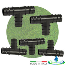 TEE RACCORDO a 3 VIE  PORTAGOMMA T TEES TI PER TUBO IRRIGAZIONE ALA GOCCIOLANTE