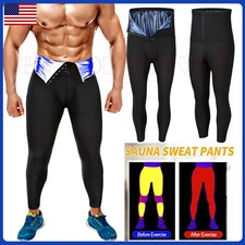 Pantaloni uomo sudati sauna termici dimagranti leggings cosce e gambe body shaper brucia grassi