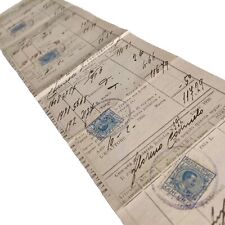 1926 Striscia Di 4 Cedola Imposte Tasse Terreni Fabbricati Adernò C01866