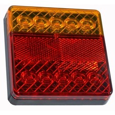 Fanale Posteriore Piatto 12V 10 LED per Rimorchio Trattore Omologato