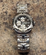 Seiko 7T32-6M49 Orologio Uomo Cronografo Sveglia Acciaio Inox Quadrante Nero