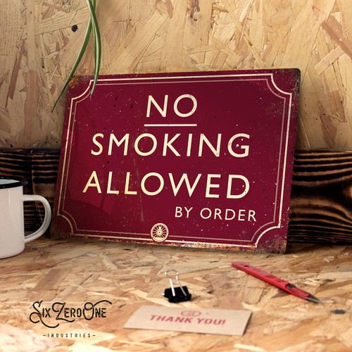 Insegna metallo smoking - insegna,