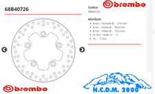 DISCO FRENO POSTERIORE BREMBO per SUZUKI BURGMAN 400 2006 2007 2008 2009