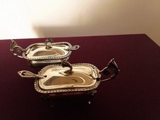 SET SALE E PEPE IN ARGENTO 800, VASCHETTE INTERNE DI CRISTALLO, PESO 110 gr.