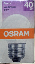 Lampadina a incandescenza OSRAM DECOR OPALE a palletta 40w E27 220V. NUOVA