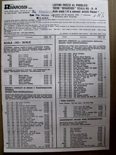 Listino prezzi rivarossi 1980 - listino,