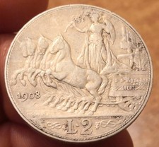 Moneta lire 1908 - moneta, quadriga