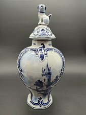 Vaso con coperchio Delft con