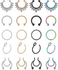 Naso Finti Anelli Acciaio Inossidabile Anello Al Labbro Falso Orecchio Piercing 