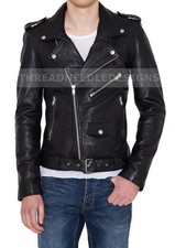 Giubbotto pelle uomo nero - , slim