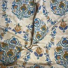 Tessuto cotone floreale senape