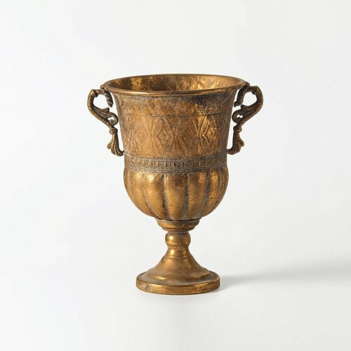 Vaso metallo con manici - in,