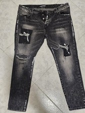 Jeans Street W36 IT50 Nero Nuovo Skater Y2k Embroidered Relaxed Streetwear 