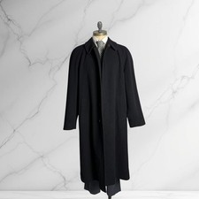 Cappotto Bugatti Vintage Nero Lungo in Lana Salko Loden da Uomo Taglia 50 / L