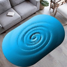 Whirlpool Rug, Blue Rug, Oval