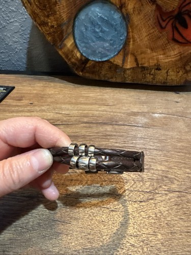 Bracciale uomo pelle marrone