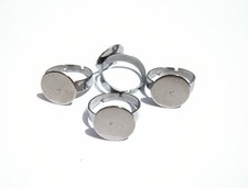 2pz base anelli regolabile 17,5mm acciaio inox vassoio 14mm colore argento scuro