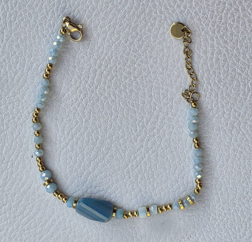 Bracelet doré avec perles - doré,