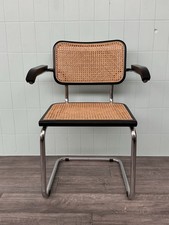 Sedia Vintage Con Braccioli Anni 80 Made In Italy Nello Stile Di Cesca Gavina