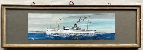 Gouache tivives bateau fret - gouache,