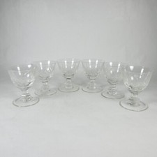 T940 SERVIZIO 6 BICCHIERINI COPPE CALICI DA LIQUORE IN VETRO ART DECò VINTAGE