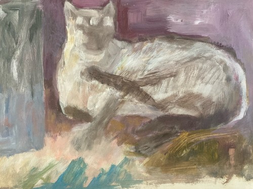 Pittura olio carta - a, su