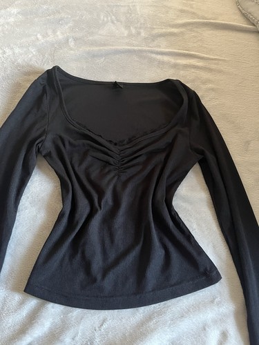 Shirt romwe tinta unita - tinta, nera