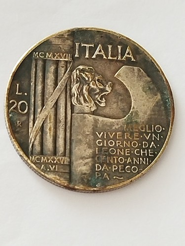 Moneta lire mussolini - 20,