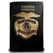 Portafoglio/Portadocumenti con Placca Color Oro per Guardia Giurata