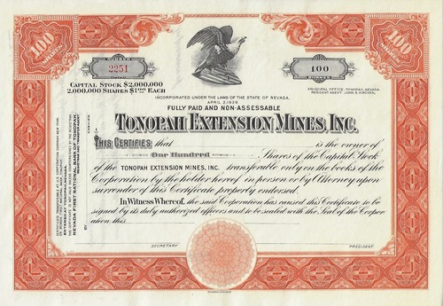Tonopah extension mines - mines,, inc.