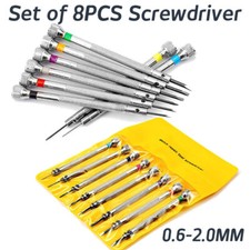 Set di 8pcs Cacciaviti Piatti Strumento per Orologio Kit Riparazione Strumenti