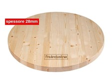 Piano per tavolo rotondo in abete massello 1a scelta spessore 28 mm