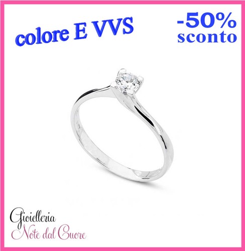 Anello solitario oro bianco - solitario,
