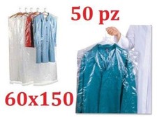  BUSTE COPRI ABITI VESTITI PIUMINI LUNGHI 60X150 Cm.  POLIETILENE PER LAVANDERIE