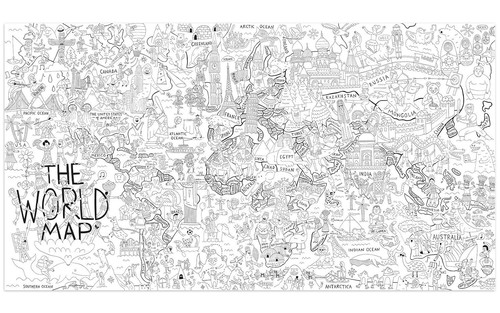 Poster colorare mappa - poster,