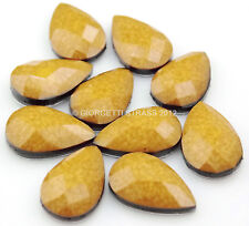 STRASS GOCCIA 10pz 13mm x 8mm cabochon Termoadesivi marrone beige marmo gocce