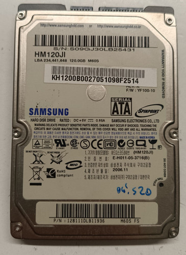 Samsung 120gb hm120ji m620s - samsung,