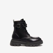 Scarpe Nero Giardini donna anfibi in pelle nero I206081D Numero 38