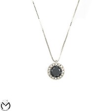 Collana oro bianco 18 kt 750 diamante nero 1 ct  -Il Diamante-
