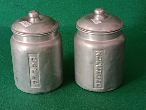 Coppia vecchi barattoli caffè - barattoli,