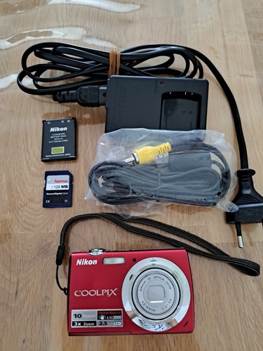 Nikon coolpix s220 rouge 10mp - nikon,