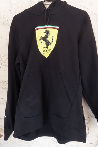 Felpa nera con cappuccio puma - felpa,