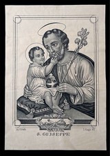 santino stampa popolare 1800 S.GIUSEPPE scafa